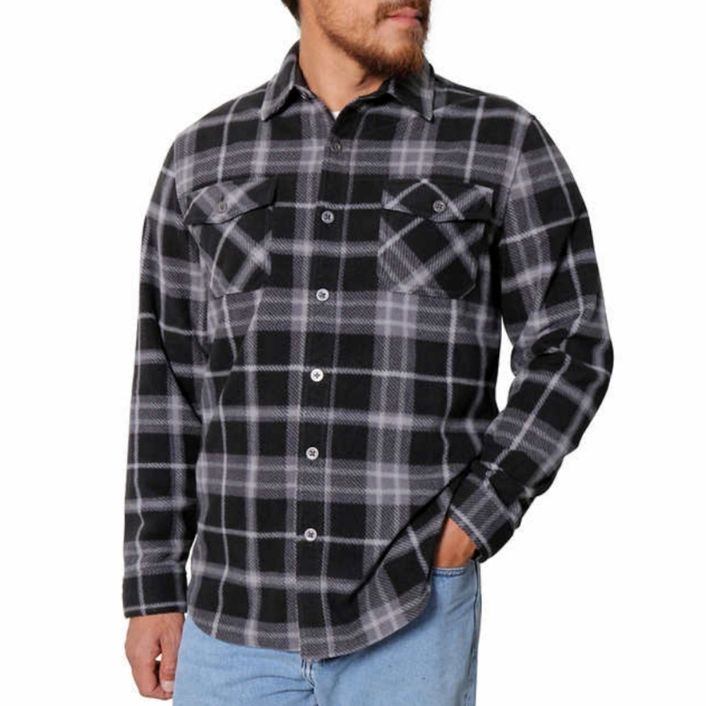 Men's Gray/Black Plaid Shirt/Jacket